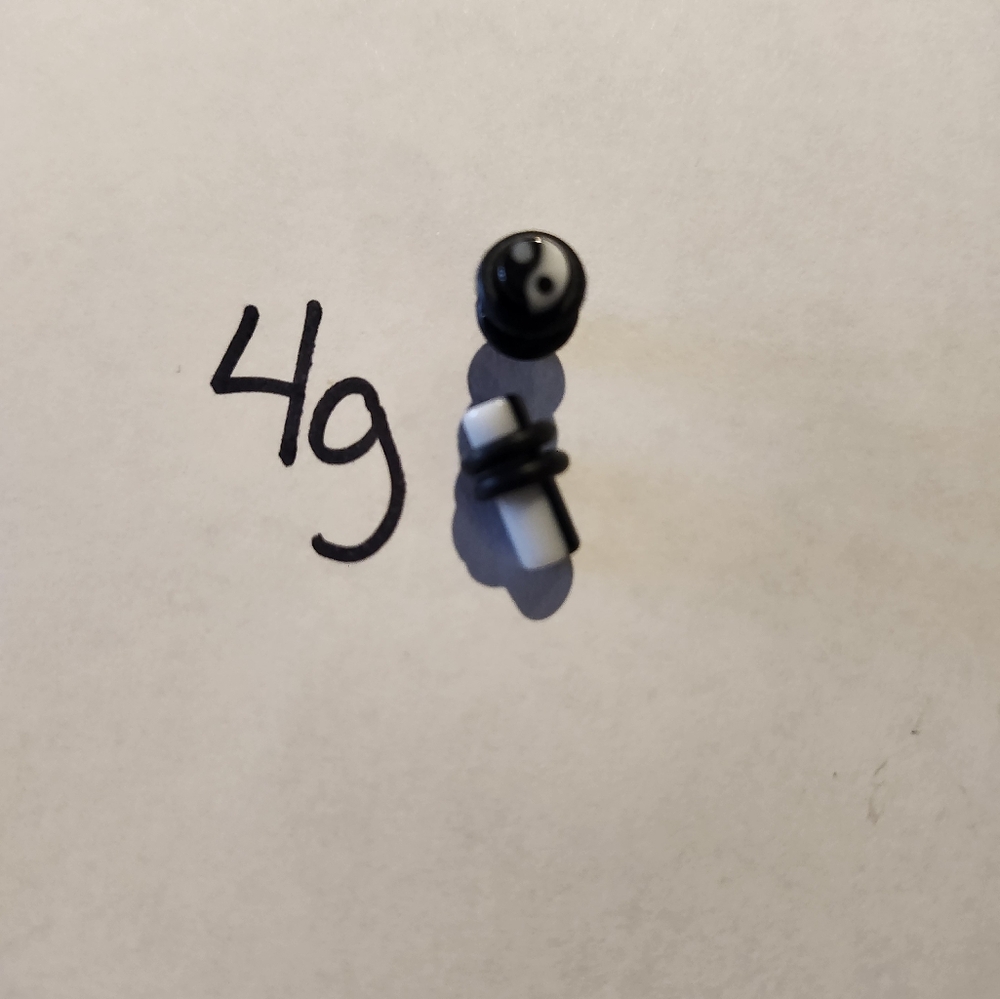 Black and White Yin Yang Plugs